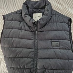 Jack And Jones Navy Puffer Vest Men's Size Large Full Zip